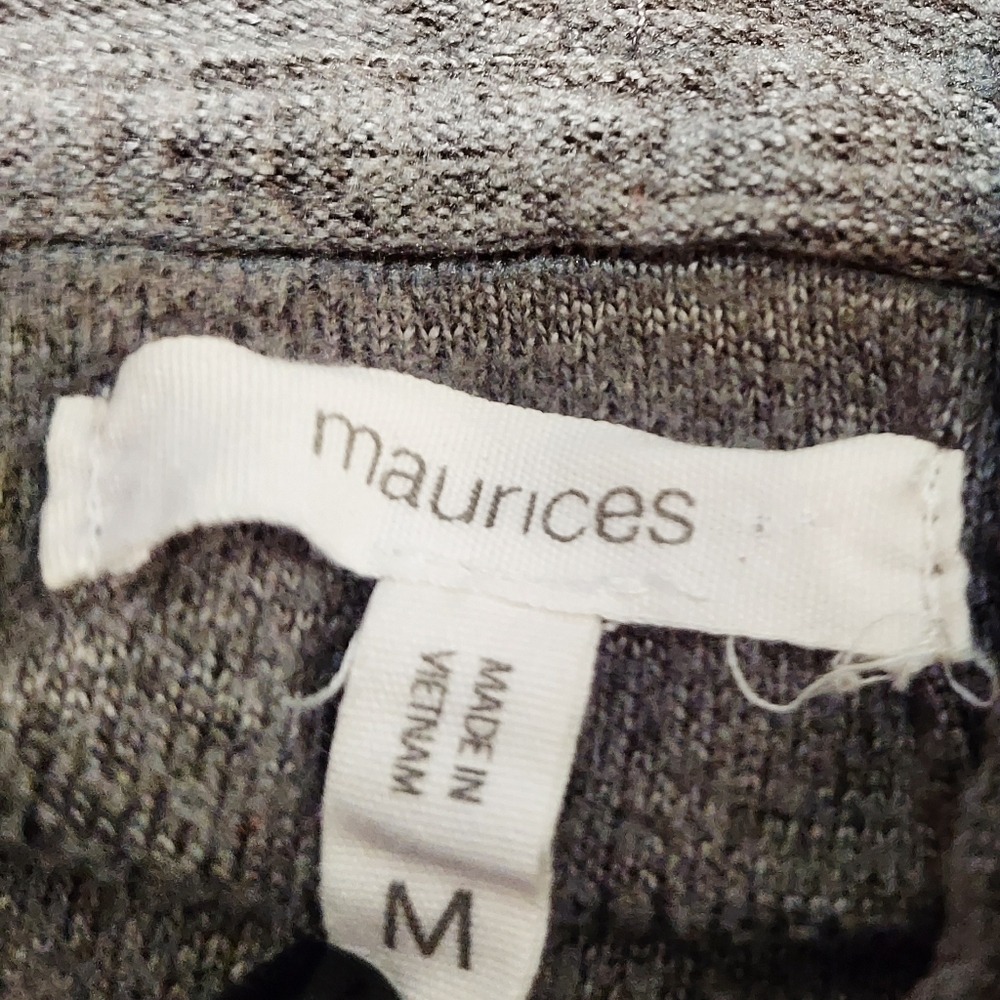 Maurices Gray Plaid Reindeer Cowl Neck Cozy Pullover Sweatshirt - Picture 8 of 13